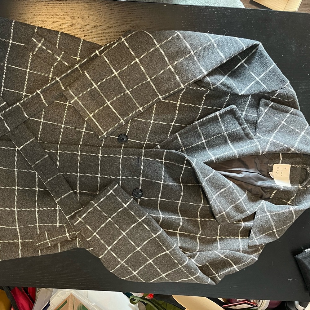 Plaid trench coat